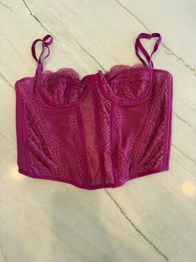 Hot Pink Lace Corset Top